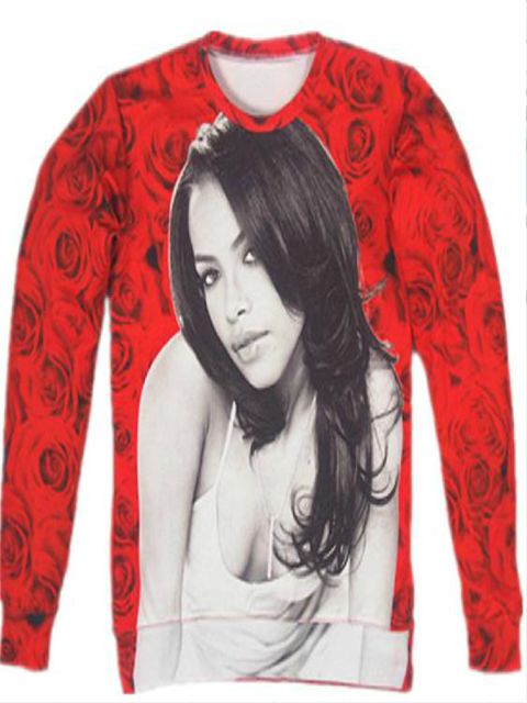 Women's Fashion Rose Beauty Pattern Digital Print Long Sleeve Sweatshirts & Hoodies