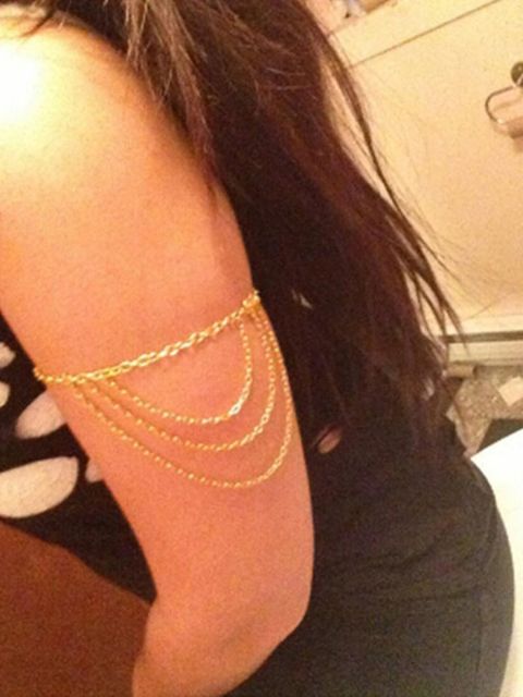 New design Auspicious pendant water drop turquoise tassel arm chain copper bracelet chain