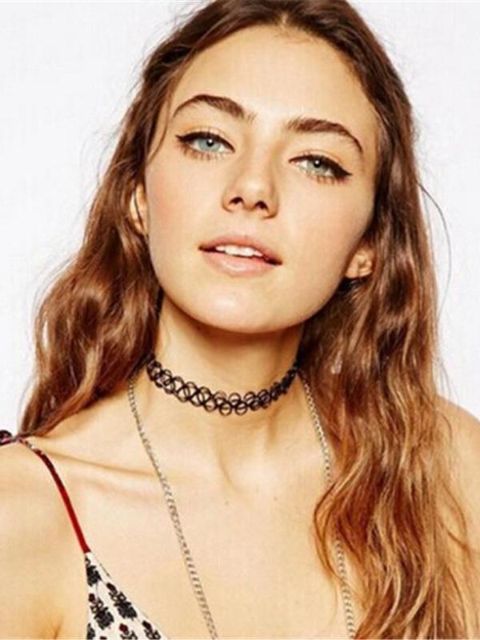 Kvindemode Vintage Elastisk Tatovering Choker Halskæde Hippy Halskæde