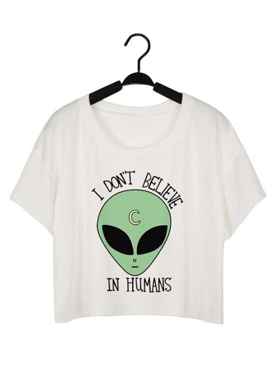 Mode féminine 3D dessin animé numérique ET lettres imprimer sans manches mince gilet débardeur haut court T-shirt