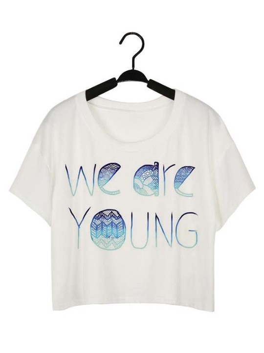 Mode féminine 3D lettre de dessin animé numérique nous sommes jeunes imprimé sans manches mince gilet réservoir haut court