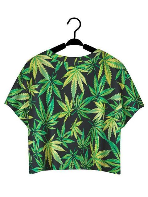 Punk Style 3D Digital Print Fashion Full Leaf Ærmeløs Slim Vest Tank Crop Top T-shirt