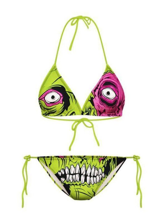 Zombie Bikini Set mit abnehmbaren Polsterung Badeanzug Biquini Frauen Swimwears Badeanzug