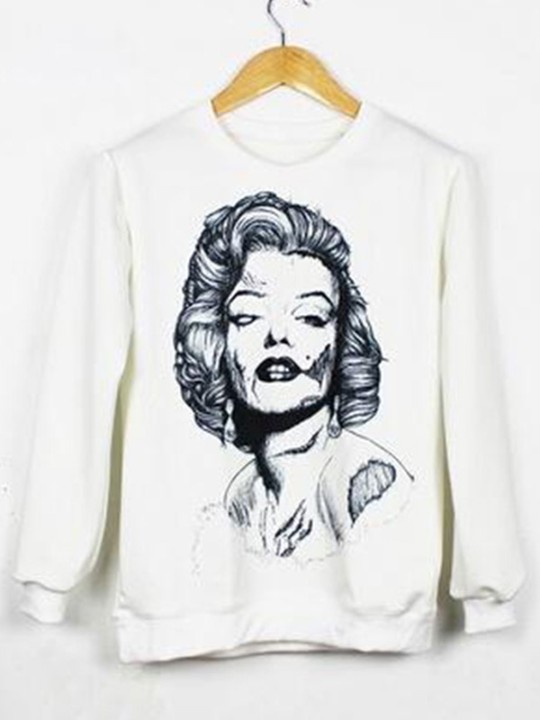 New Fashion 3D Print Women Retro Vintage Punk Autumn Pullover Sweatshirts & Hoodies