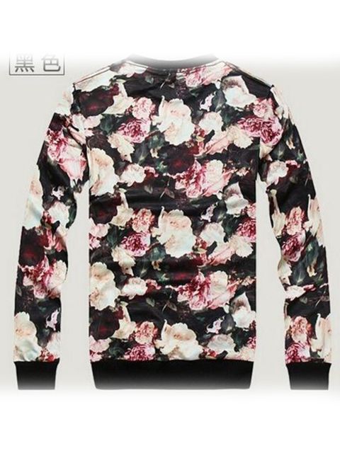 New Fashion Red Lip  Flower Print Women Sweatshirt Hoody Spring Autumn Pullover Sweatshirts & Hoodies