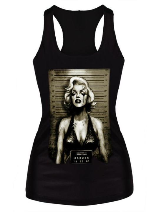 Frauen Neue Mode Digitaldruck Gothic Suspect Marilyn Monroe Tank Top Body Clubwear