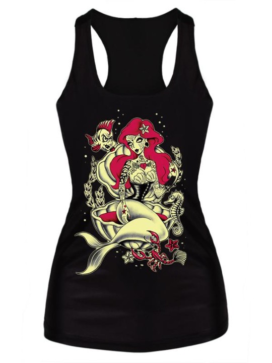 Fashion Digital Print Gothic Steampunk Thema Kult Tank Top Body Clubwear