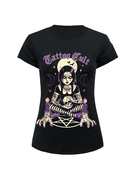 Gotisk kvalitet Cult School Girl Digital Clubwear Punk T-Shirt Fashion Print Tank Tops