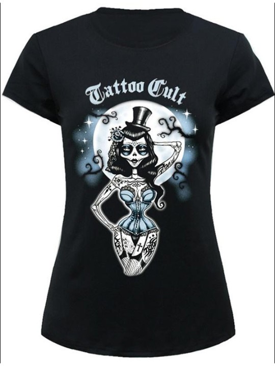 Dammodell Sexiga toppar Burlesque Beauty Digital tryckta ärmtankar Tee sommar-T-shirts