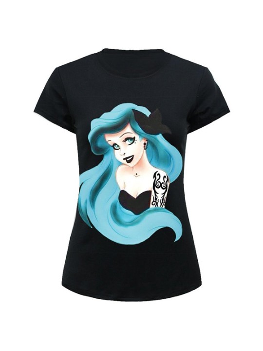 2015 NEW Gothic Punk Women Girl's Personlized Gothic Ariel Printed Short Sleeve Tops Tee Shirts - Packii