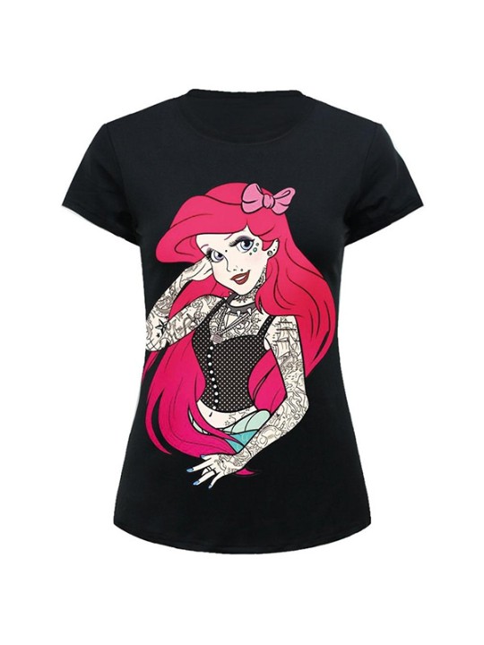 2015 NEW Gothic Punk Women Girl's Personlized Corset Ariel Printed Short Sleeve Tops Tee Shirts - Packii