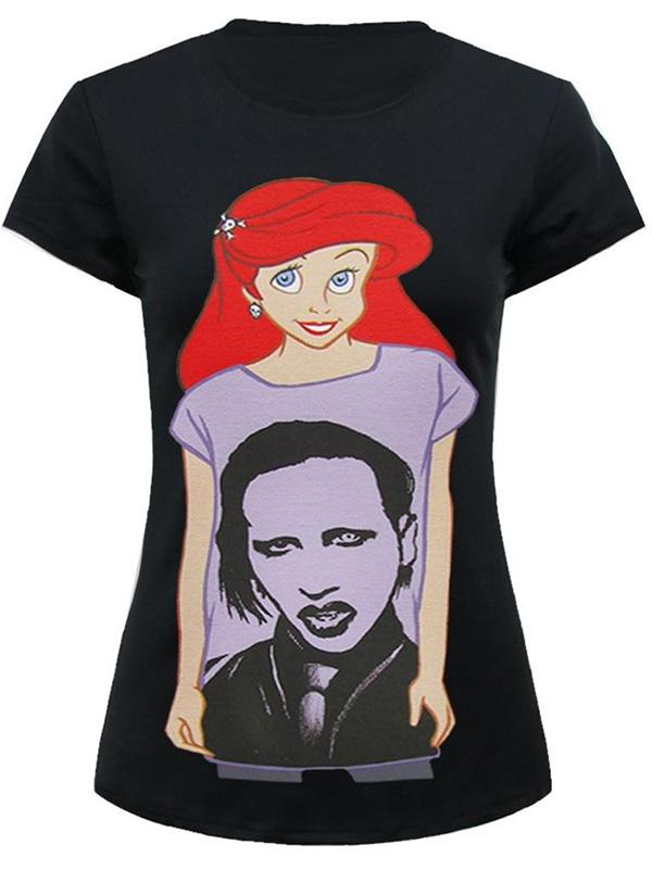 Ropa de calle casual para mujer Cult Ariel Manson Modelo de estampado digital Camiseta