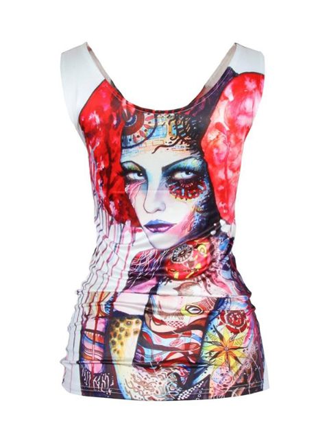 BMX0010- Débardeurs en soie de lait sans manches pour femmes aquarelle Galaxy Lady