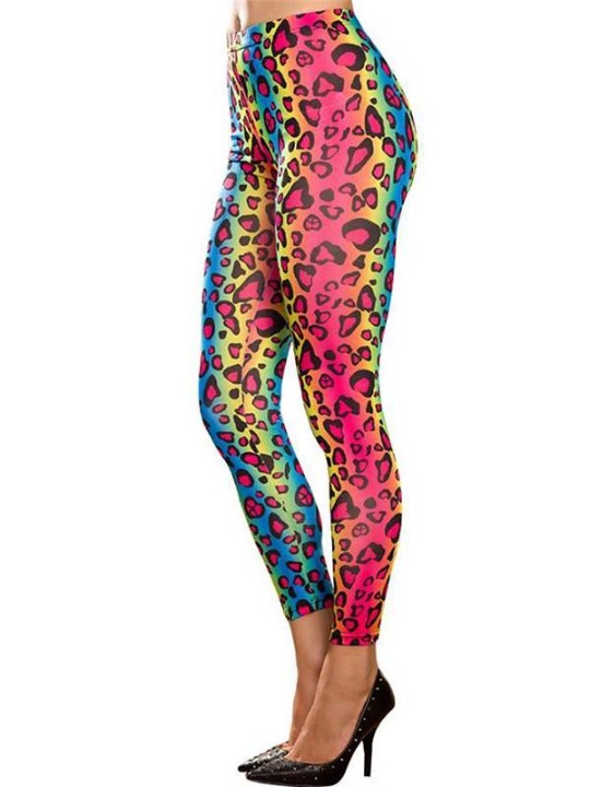 Naisten sateenkaarileopardikuvioitu ohut jalkainen nilkka