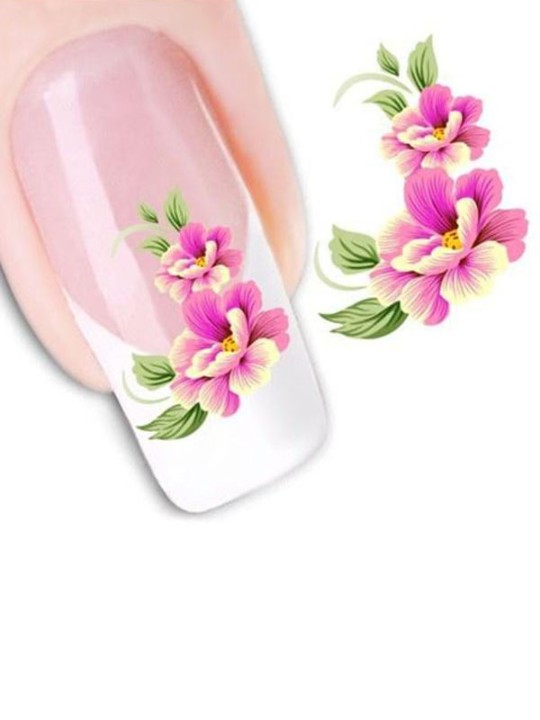 Naisten muoti yhden arkin violetti kukka kynsitaide Tarrat Tarrat