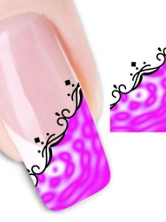 Damen Accessoire Ein Blatt Blumendruck Nail Art Aufkleber Decals Dekorationen