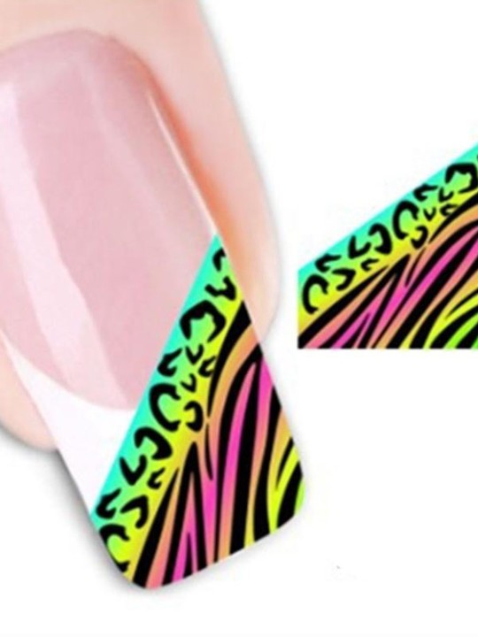 Kvinnors tillbehör Ett ark Leopardtryck Nail Art Stickers Dekaler Dekorationer