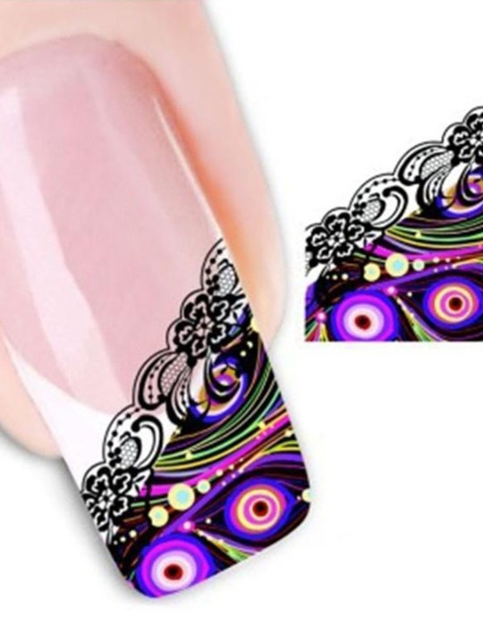 Kvinders tilbehør One Sheet Peacock Print Nail Art Stickers Decals Decorations