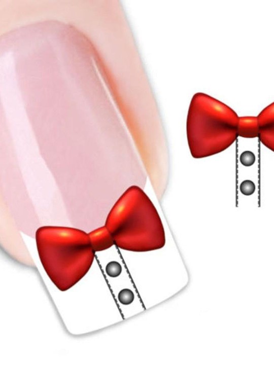 Women's Fashion One Sheet Bow Print Nail Art Stickers Decals Decorations