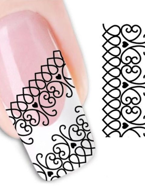 Frauen Accessoire One Sheet Lace Print Nail Art Aufkleber Decals Dekorationen