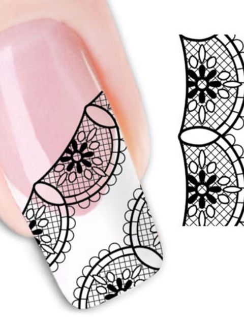 Damenmode ein Blatt Blumendruck Nail Art Aufkleber Decals Dekorationen