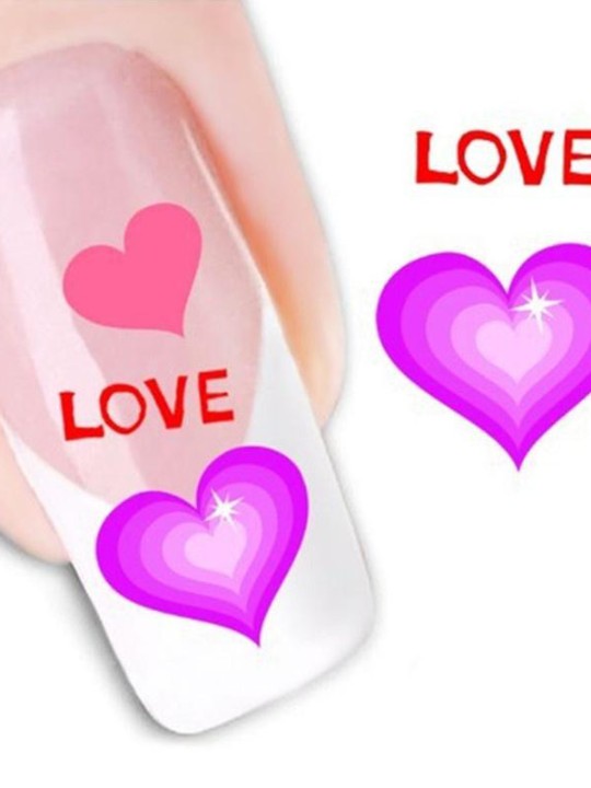 Women's Accessory One Sheet Heart Print Nail Art Stickers Decals Decorations