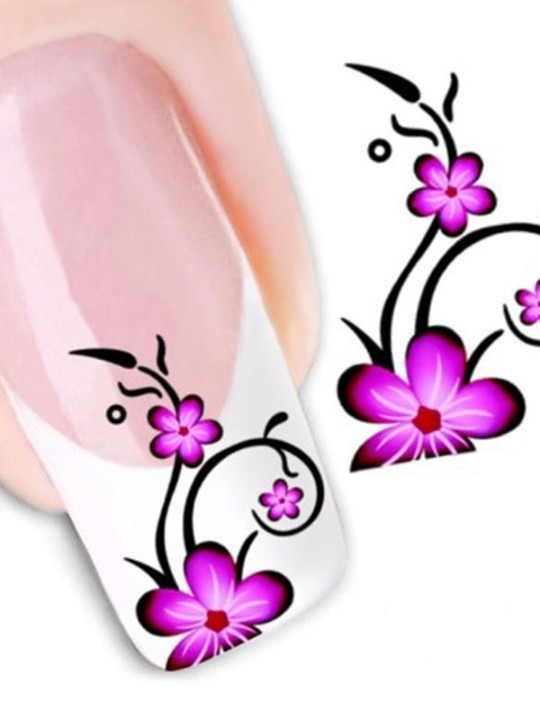 Women's Accessory One Sheet Floral Print Nail Art Stickers Decals Decorations