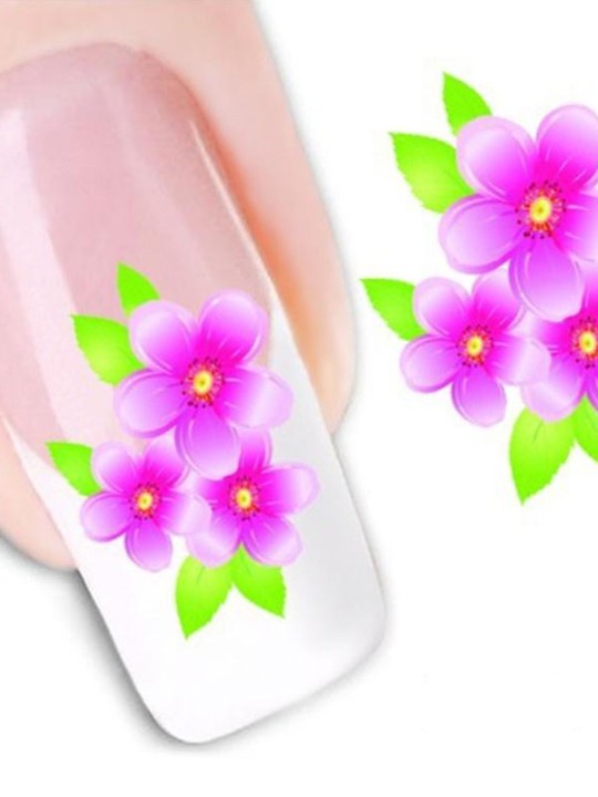 Dammodell Ett ark blommigt tryck Nagelkonst Dekaler Dekaler Dekorationer