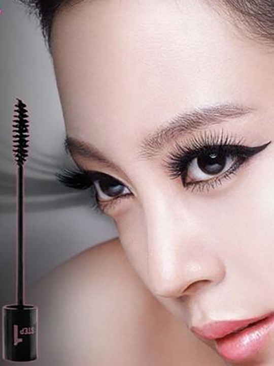 1 Pcs New Classic Long Curling Makeup Dual Eyelash Black Waterproof Fiber Mascara Eyeliner