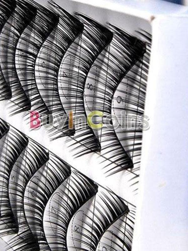 2014 Nýtt 10 par þykkt bindi Falsk fölsuð augnhár Augnhárum Förðun