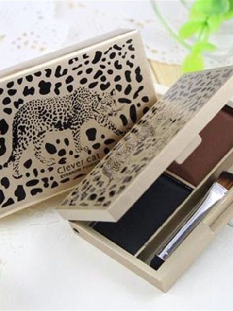 1 Pcs Smart Cat Clever Cat Leopard Print Shine Makeup Eyebrow Waterproof Variegating