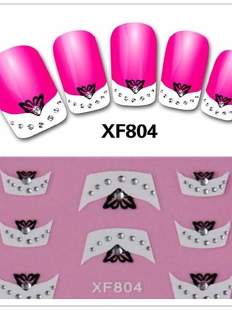 Uusi muotoilu 3D-manikyyri ranskalainen kynsitaidetarra Vedensiirtokynsityökalujen koristeet DIY-tarra