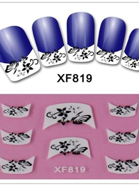 Nuevo Diseño 3D Manicura Francés Nail Art pegatinas Herramientas de Uñas de Transferencia de Agua Decoraciones DIY Etiqueta