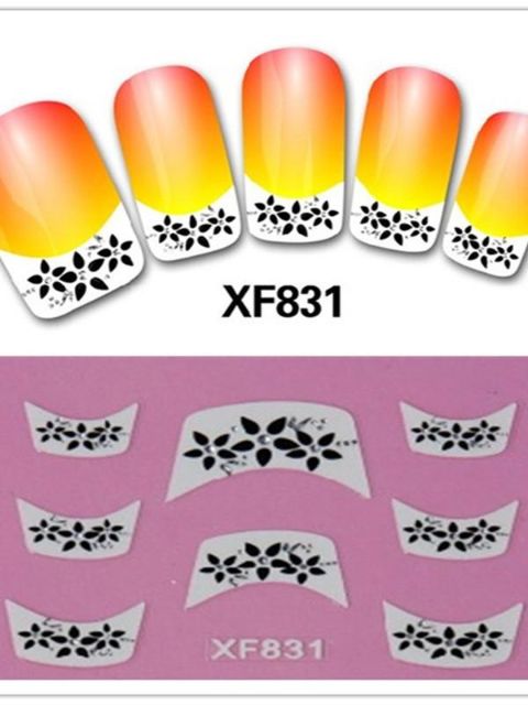 Ny design 3D manikyr franska nagelkonst klistermärken Vattenöverföring nagelverktyg Dekorationer DIY klistermärke