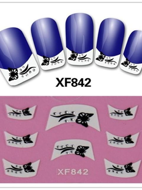 Nouveau Design 3D manucure français Nail Art autocollants transfert d&#39;eau ongles outils décorations bricolage autocollant