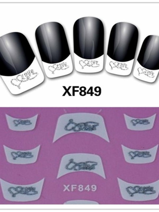 Nuevo Diseño 3D Manicura Francés Nail Art Stickers Herramientas de Uñas de Transferencia de Agua Decoraciones DIY Etiqueta