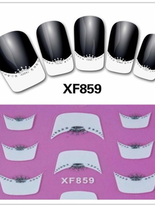 New Design 3D Manicure French Nail Art Stickers Water Transfer Nail Tools Decorations DIY Sticker