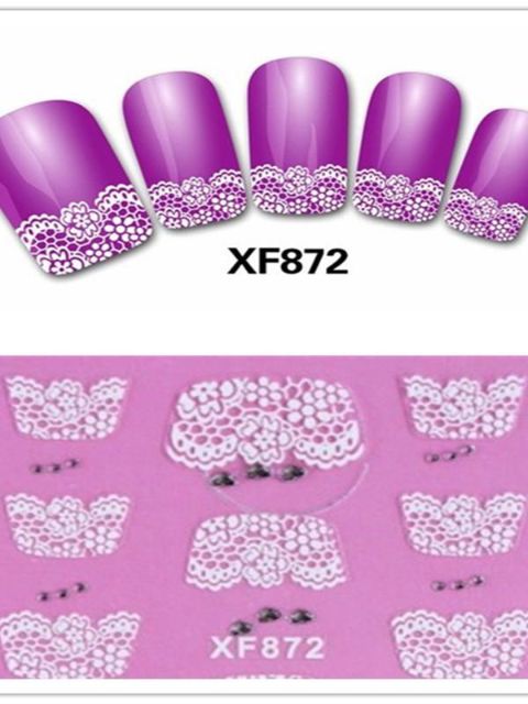 Ny design 3D manikyr franska nagelkonstklistermärken Vattenöverföring nagelverktyg Dekorationer DIY klistermärke