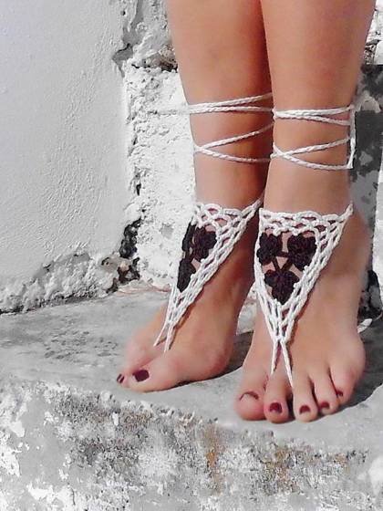 Barfuß Sandalen Strand Hochzeit Braut Yoga Tanz Fuß Schmuck Knit Knöchel Armband Tornozeleira Pulseras Tobilleras 1 Paar