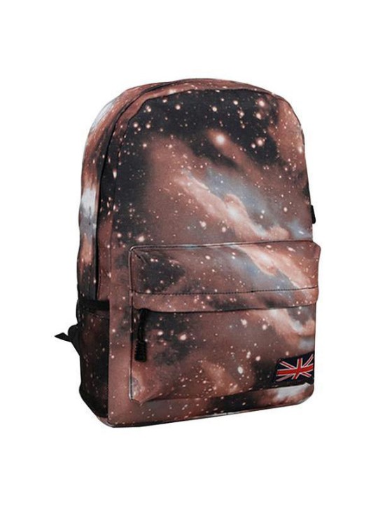 Casual Canvas Backpack Harajuku Starry Sky Style Bookbag for Women Double Shouler School Bags (coffee)