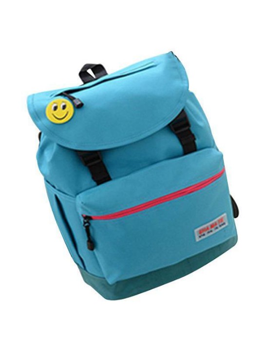 Casual mochila de lona fivela Bookbag para mulheres Shouler duplo escola sacos (céu azul)