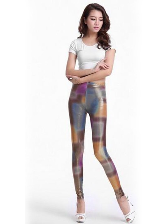 Neue Damenmode Stretchy Mehrfarbige dünne Verband Leggings Hosen Clubwear