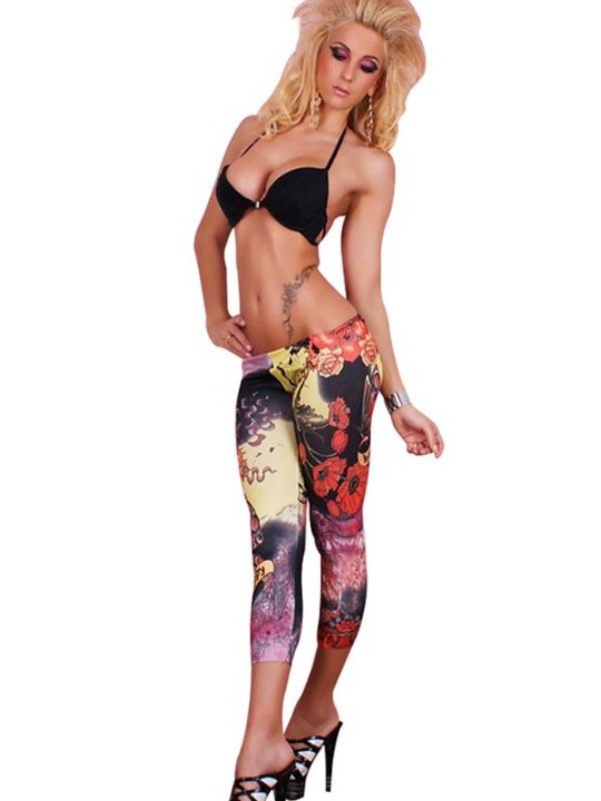 Nýtt Punk Rock Style kynþokkafullt hjartaprentunar leggings Skinny Panty sokkabuxur