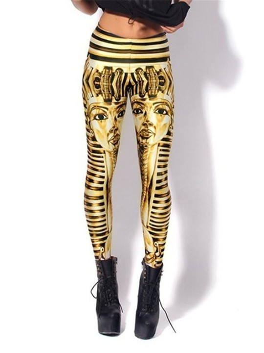 Moda moda Tribal azteca cara Egipto Imprimir polainas de faraón rey egipcio