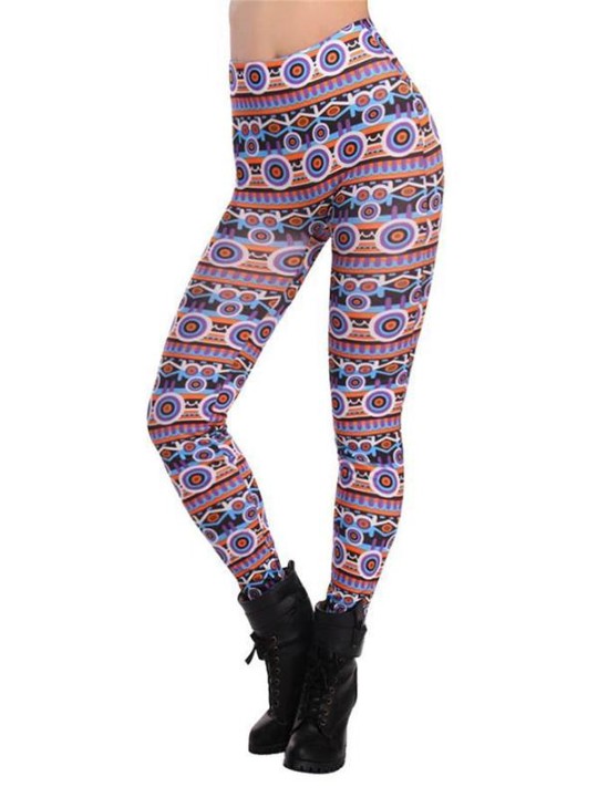 Aztec-mönster för kvinnor Cosmic Tie Dye Graphic Stretchy Tights Leggings Pants