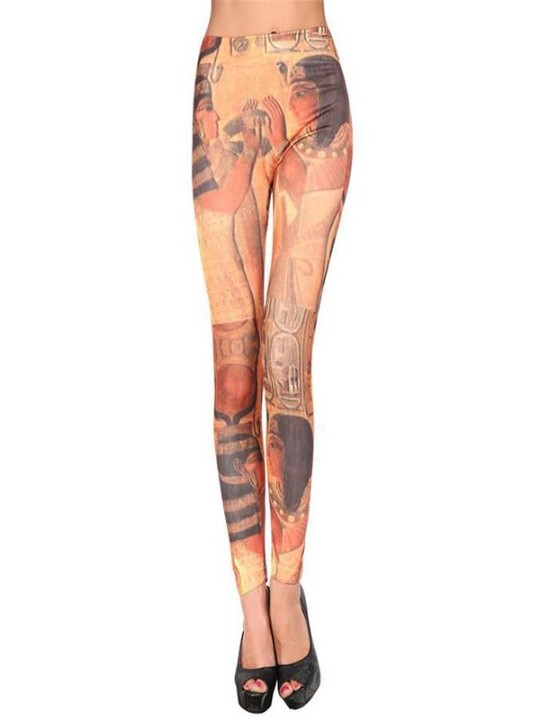 Women's Egypt 3D print Slim Footless Ankle Length Legging