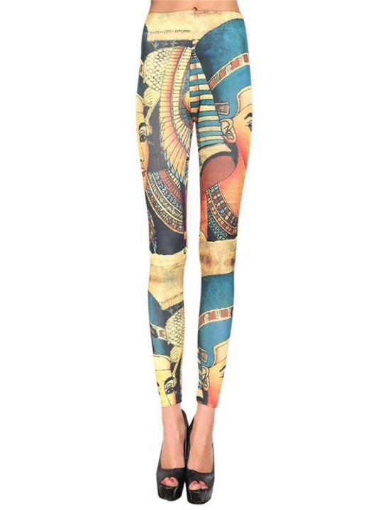 Women's Egypt 3D print Slim Footless Ankle Length Legging