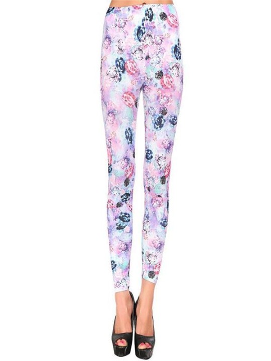 Women's Floral  print Slim Footless Ankle Length Legging