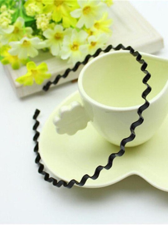 Kvinder Unisex Mode Sort Bølget Hår Hoved Bøjle Bøjle Sport Pandebånd Hårbånd