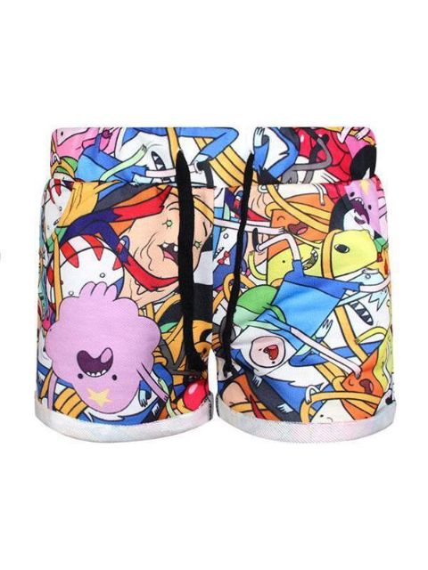 Frauen-Digital-Karikatur-Druck-Hip Hop-kurze Hosen 3D mit Drawstring-Taille